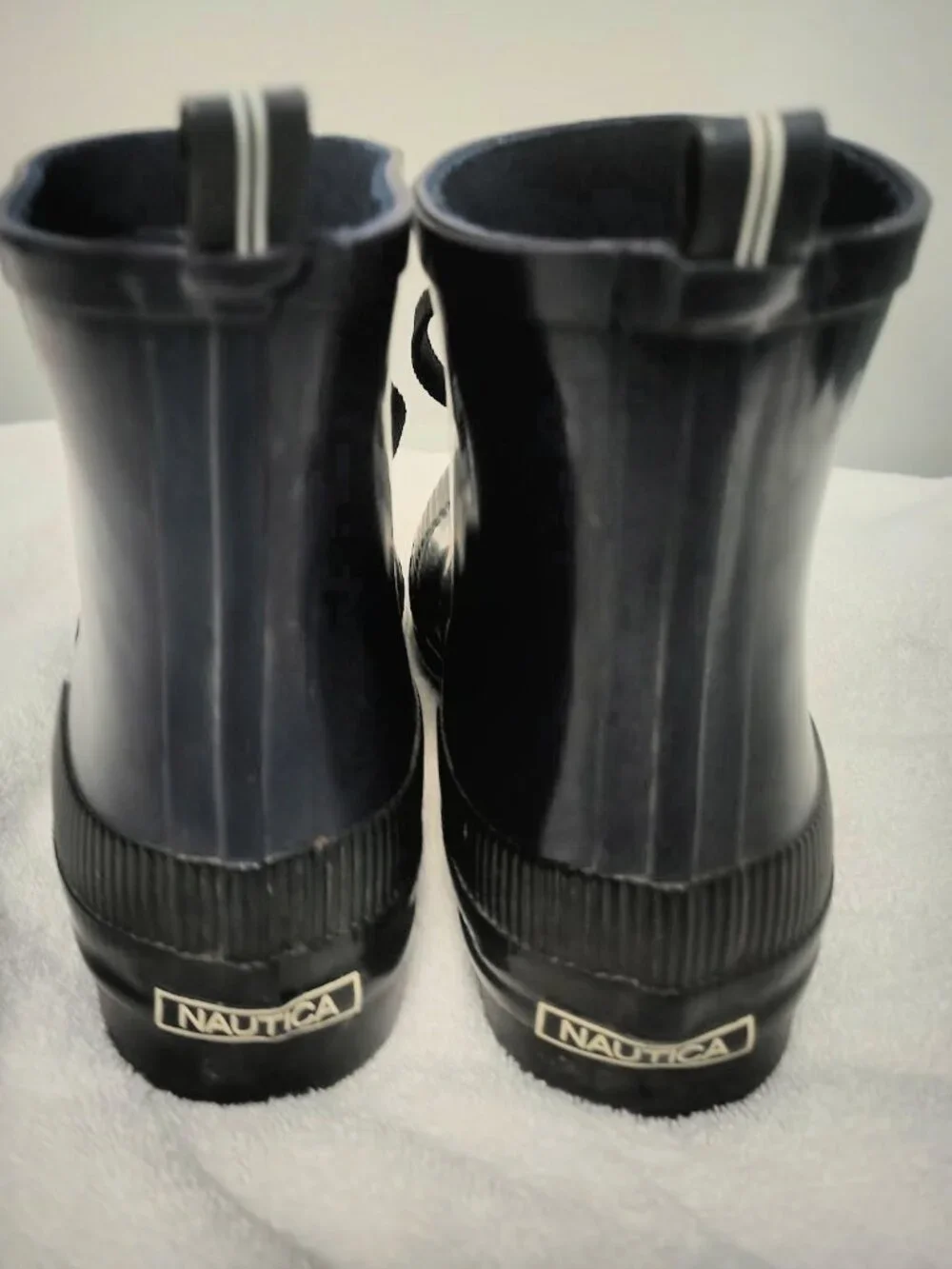 Nautica Navy Lace-Up Rain Boots Women's Size 7 Waterproof